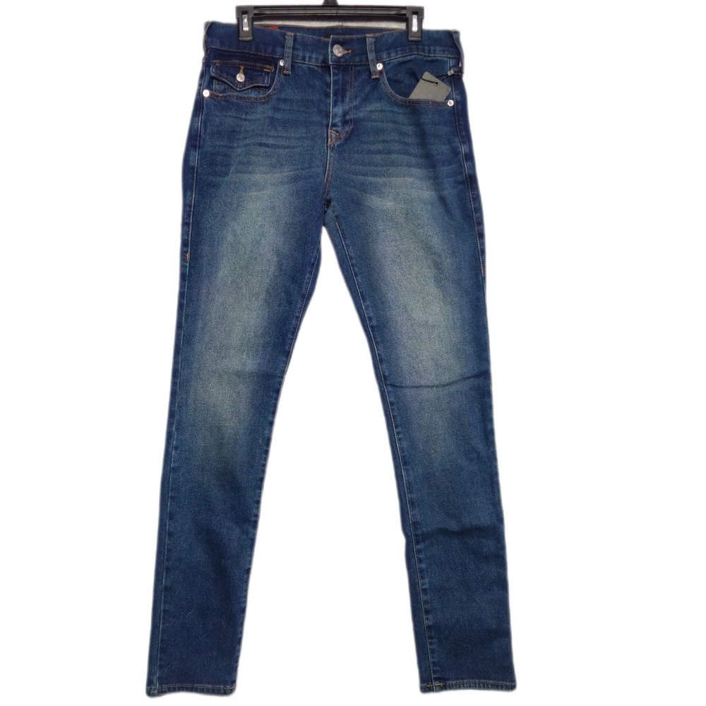 True Religion Rocco Relaxed Skinny Jeans Mens 30 Dark Woodland Wash 700676 New